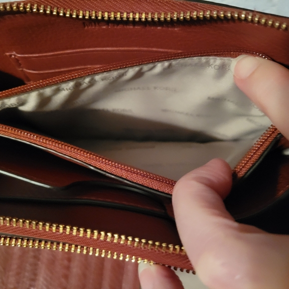 Michael Kors Double Zip Brown Jet Set Large Continental Leather Wallet - Picture 6 of 12